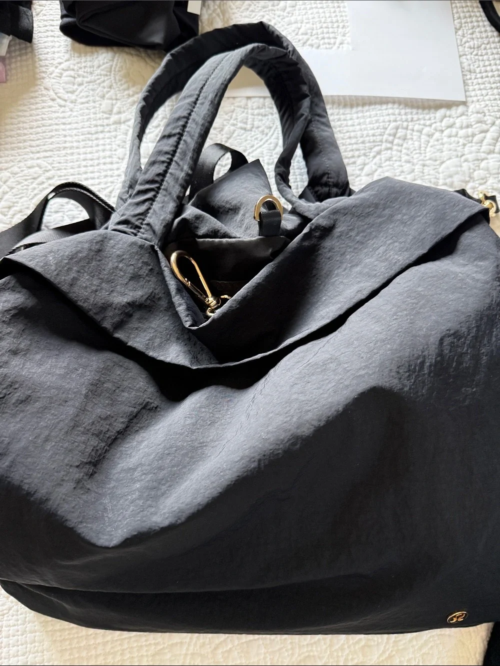 Lululemon Black tote bag for gym or travel